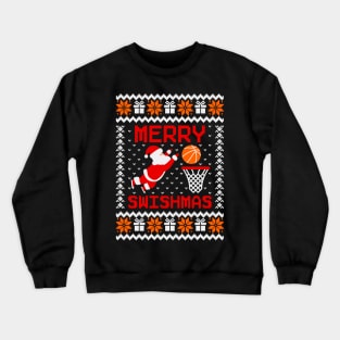 Merry Swishmas Basketball Ugly Sweater Crewneck Sweatshirt